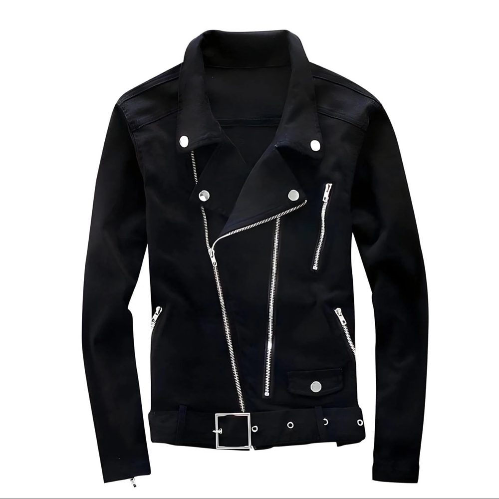 The Marcel Denim Biker Jacket